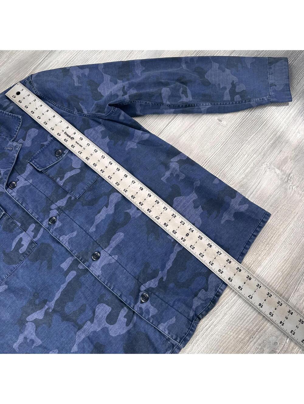 VTG Gap Jacket Shirt Mens XL Blue Woodland Camo Chore Barn Canvas Fatigue Retro - Picture 4 of 6